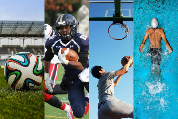 Personas entrenando diversos deportes